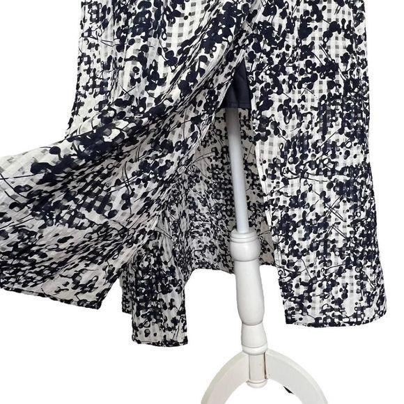 J.O.A. LA Dress Midi Floral White Navy Size L - Picture 7 of 14